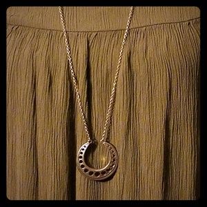 Lucky brand long matte gold moon necklace